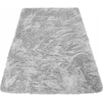 Koberec Koberec Plyš SOFTI Měkký Stříbrný Plyšový Protiskluzový 80x150cm