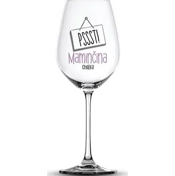 Víno Vtipná sklenice na víno PSSST! Maminčina chvilka