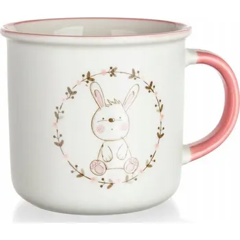 Hrnek Banquet králíček růžový keramický 400 ml