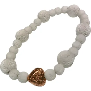 Náramek EX Herbis AHDL náramek Láva bílá 10-6 Srdce EXLAVB106SR