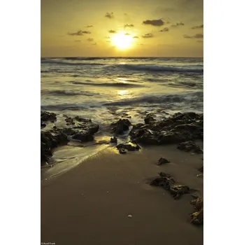 Obraz Plakát Západ slunce nad pláží Palmachim bez rámu 20 x 30 cm