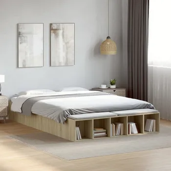 Ložnice zahrada-XL Rám postele dub sonoma 160 x 200 cm kompozitní dřevo 3280554