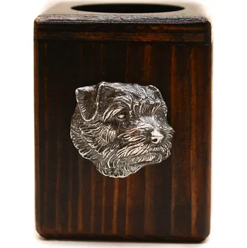 Svícen Norfolk Terrier dřevěný svícen se psem, na čajovou svíčku (tealight)