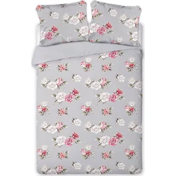 Povlečení POVLEČENÍ 160x200 bavlněný satén ROSE bílé červené růže