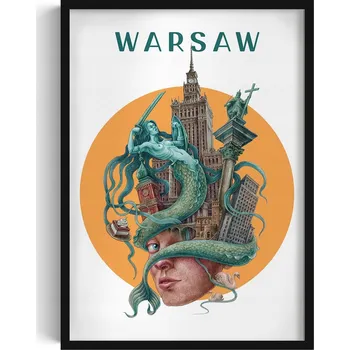 Obraz Elegantní obraz do obýváku Varšava Siréna PKiN Sloup Zygmunta VZka 50x70