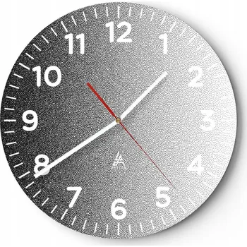 Hodiny Kuchyňské nástěnné hodiny 30x30 Černo-Bílé Moderní skleněné hodiny Tiché