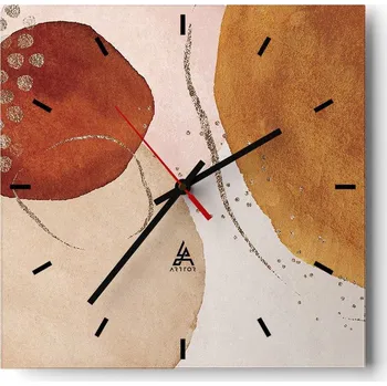Hodiny Velké nástěnné hodiny 40x40 Abstrakce Skleněné tiché hodiny
