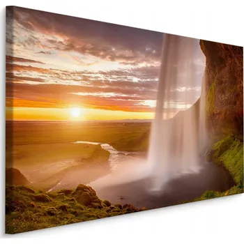 Obraz Obraz VODOPÁD Západ Slunce Krajina 3D 30x20