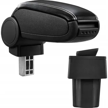 Loketní opěrka PROTEC Loketní opěrka Opel Astra G, černá syntetická kůže, bílé prošívání (1998-)