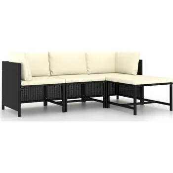 Zahradní sestava 4dílná zahradní sedací souprava, polštáře, PE ratan,