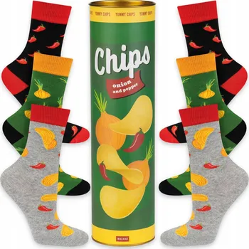 Dámské ponožky SOXO dámské ponožky s motivem chipsy v tubě, 3 páry