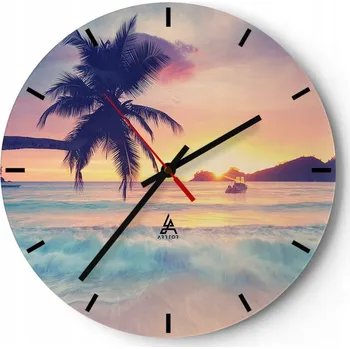 Hodiny Velké nástěnné hodiny 40x40 Krajina Skleněné hodiny Kulatý Tiché