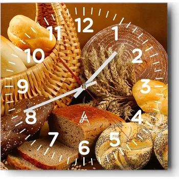 Hodiny Kuchyňské nástěnné hodiny 30x30 Gastronomie Skleněné hodiny do obýváku Tiché