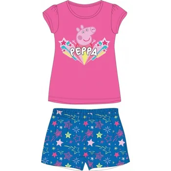 DÍVČÍ LETNÍ PYŽAMO PEPPA PIG tmavě růžové 92