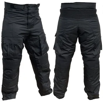 Moto bunda Zateplené motocyklové kalhoty černé s chrániči 4XL