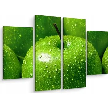 Obraz Čtyřdílný obraz Zelená JABLKA Ovoce 3D 80x60