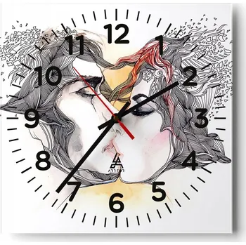 Hodiny Kuchyňské nástěnné hodiny 30x30 Abstrakce Skleněné hodiny do obýváku Moderní Tiché