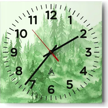 Hodiny Nástěnné hodiny do obýváku 40x40 Les Tiché hodiny na skle Stylové