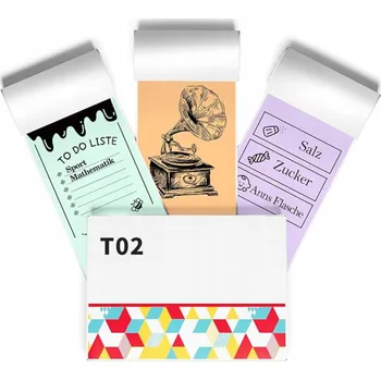 Příslušenství pro čtečku elektronické knihy Barevné termální samolepky s lepidlem pro Phomemo T02 50mm x 3,5m papírové x3