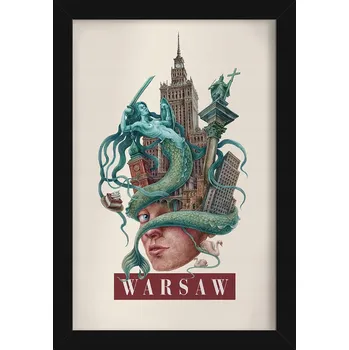 Obraz Nástěnný obraz v rámu Retro styl Varšava Siréna PKiN Sloup Zikmunda 20x30 cm