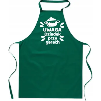 Kuchyňská zástěra KUCHYŇSKÁ ZÁSTĚRA zelená DĚDEK U HRNCŮ dárek ke Dni Dědečka FA_428_z