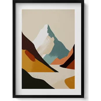 Obraz Dekorativní obraz v černém rámu do obýváku Ilustrace barevných skal 50x70 cm