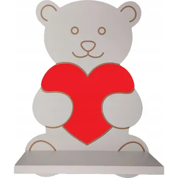 Obraz Police Medvídek s červeným srdíčkem