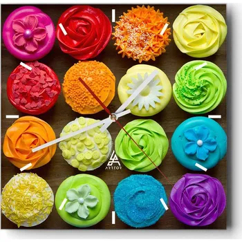 Hodiny Velké nástěnné hodiny 40x40 cm - Gastronomie - Skleněné hodiny - Tichý chod