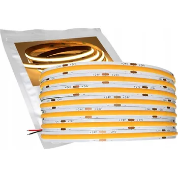 LED páska LED pásek COB VÝKONNÝ 24V 528 diod/m 14W/m barva bílá TEPLÁ PRO 5m
