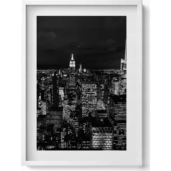 Obraz Obraz v rámu na zeď Černobílá noční krajina města 50x70 cm
