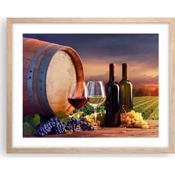 Obraz Obraz plakát na zeď v rámu světlý dub 50x40 vinice foto do obýváku