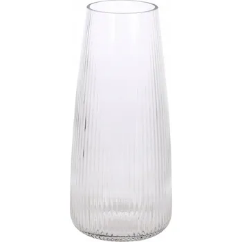Váza SKLENĚNÁ VÁZA NA KVĚTINY, POGUMOVANÝ SKLO , 21 cm, PRŮHLEDNÝ