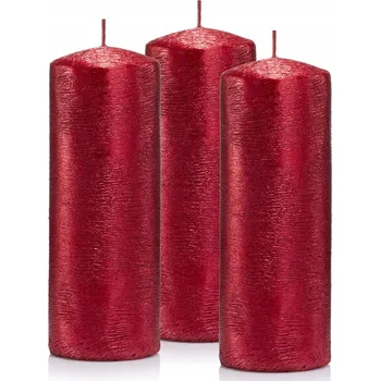 Svíčka Dekorativní parafinová svíčka bez vůně Drobo 3 ks