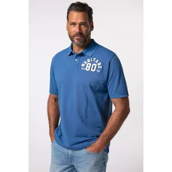 Pánské tričko JP1880, Plus size Polokošile JP1880, krátké rukávy, piké, květovaný vzor, vintage vzhled, do 8XL pro plnoštíhlé nadměrná velikost, 834879740-1907, modrý, 8XL, Plus size oblečení, Oblečení pro vysoké muže, Nadměrné velikosti, Oblečení pro plnoštíhlé.