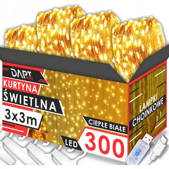 Vánoce SVĚTELNÝ ZÁVĚS LED 3x3 m, 300 LED diod, Vánoční Girlanda na Okno