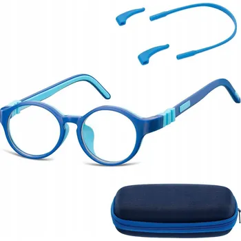 Brýlová obroučka ELASTICKÉ Dětské Obroučky Brýle bez dioptrií kulaté Gumička SUNOPTIC + POUZDRO
