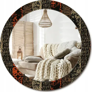 Zrcadlo Kulaté moderní zrcadlo na stěnu s potiskem, průměr 70 cm, motiv Grunge