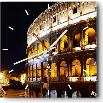 Hodiny Velké nástěnné hodiny 40x40 Architektura Skleněné hodiny Tiché