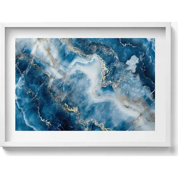 Obraz Dekorativní nástěnný obraz v bílém rámu s grafikou Textura kamene 70x50 cm