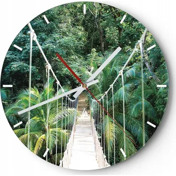 Hodiny Nástěnné hodiny do kuchyně 30x30 Krajina Skleněné hodiny do obýváku Tiché