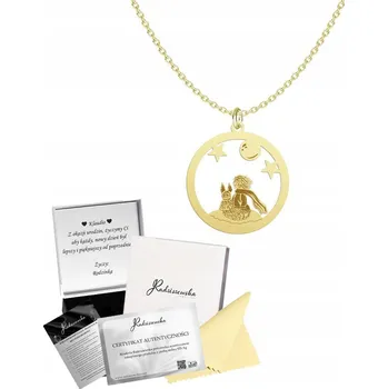Náhrdelník Zlatý náhrdelník Malý princ 925 Řetízek Dárek Žena GRAVÍROVÁNÍ DÁREK