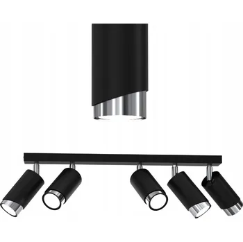 Stropní svítidlo LED lišta s nastavitelnými spoty 5x Gu10 Bevel černá