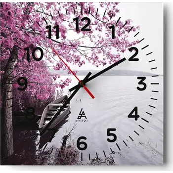 Hodiny Nástěnné hodiny do obýváku 40x40 Krajina Bezhluczne Skleněné hodiny Tiché