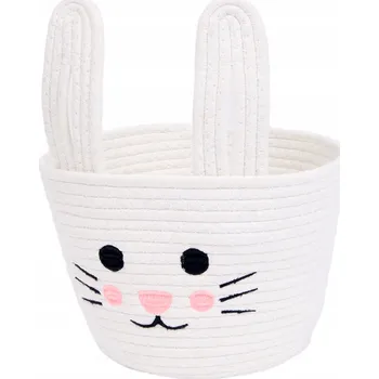 Úložný box Košík Košíček Organizér Velikonoce Pletený pro Děti Králík Bílý