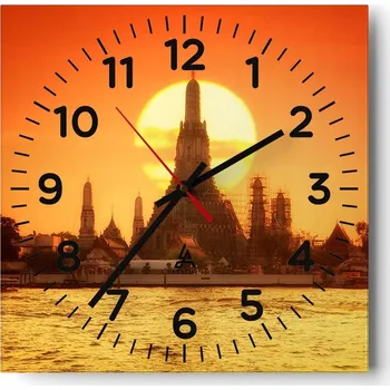 Hodiny Nástěnné hodiny do obýváku 40x40 Bangkok Tiché Skleněné hodiny Bezhlučné