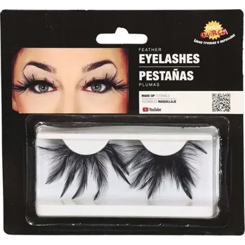 Péče o řasy a obočí Umělé řasy na pásku černé dlouhé s peřím