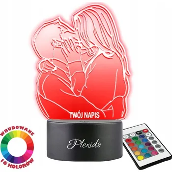 Lampička 3D LED Noční Lampa s gravírováním Dárek na Valentýna