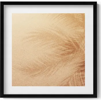 Obraz Dekorativní nástěnný obraz v rámu s grafikou Pláž písek dovolená 50x50 cm