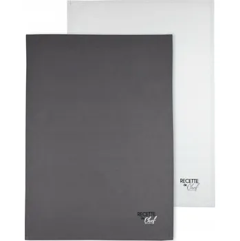 Utěrka Utěrka kuchyňská DUO sada 2 utěrek 50x70cm šedá stříbrná bavlna souprava