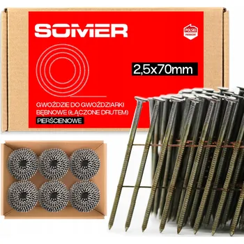 Hřebík Kroužkové hřebíky Somer 2,5 mm 70 mm 7200 ks